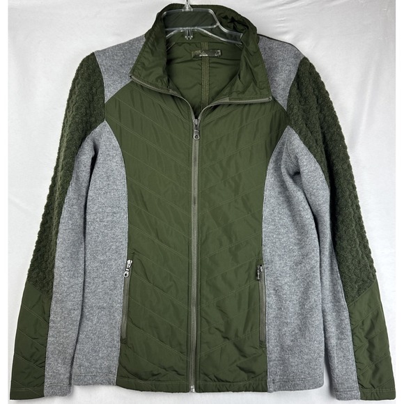 Prana Jackets & Blazers - prAna Womens Large Green Gray Hybrid Insulated Jacket Full Zip Outdoor‎